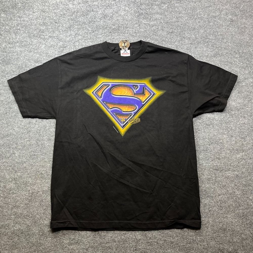 Shaquille O'Neal Superman Logo‎ Alstyle Apparel T-Shirt Men's Black Casual - XL